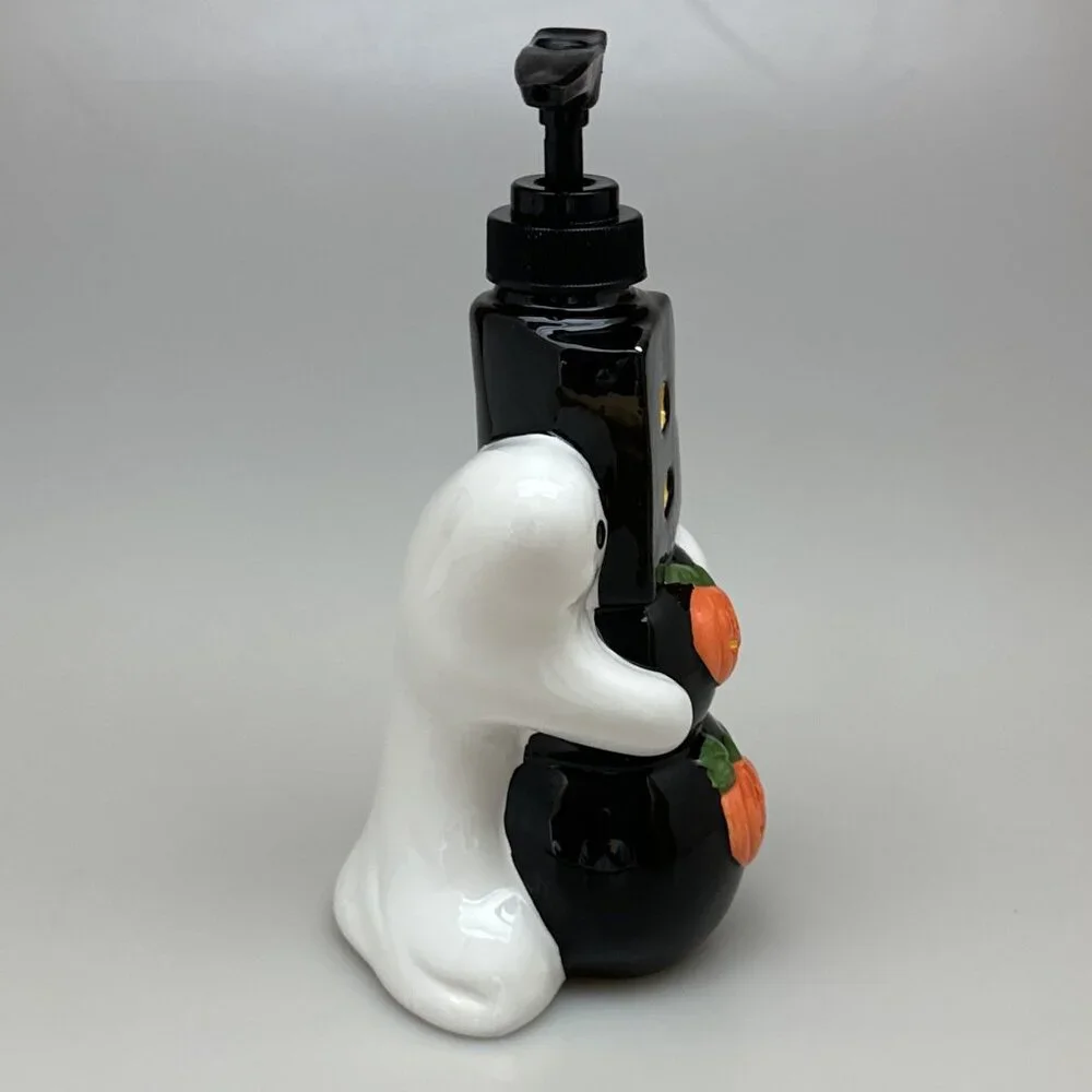 Vintage Halloween Ghost and Pumpkin Soap Dispenser